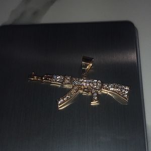 Gold plated stainless steel ak47 pendant